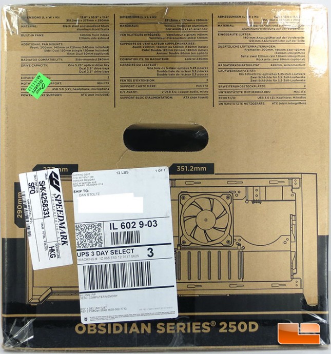 Corsair Obsidian 250 Retail Packaging