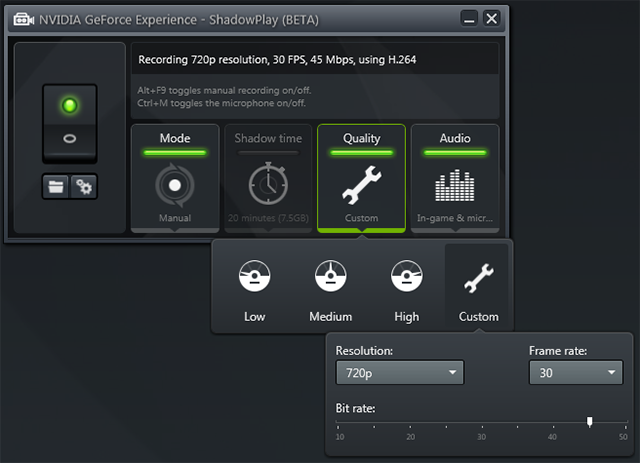 NVIDIA GeForce Experience 1.8.2 Shadowplay Beta 8