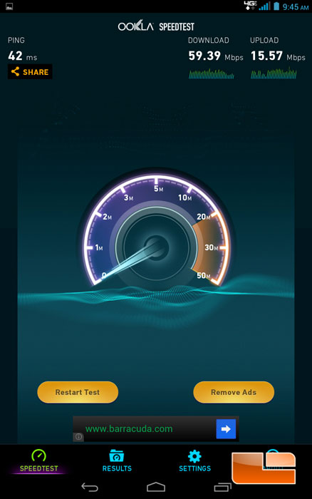 Verizon Ellipsis 7 4G LTE Network performance