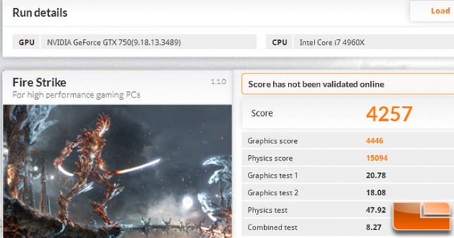 GeForce GTX 750 1GB 3DMark Overclocked