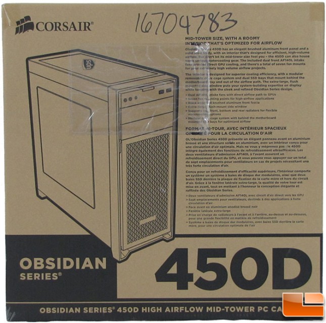 Corsair Obsidian 450D Box Front