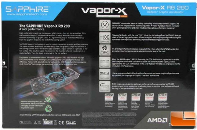 Sapphire Vapor-X R9 290 OC Box Back