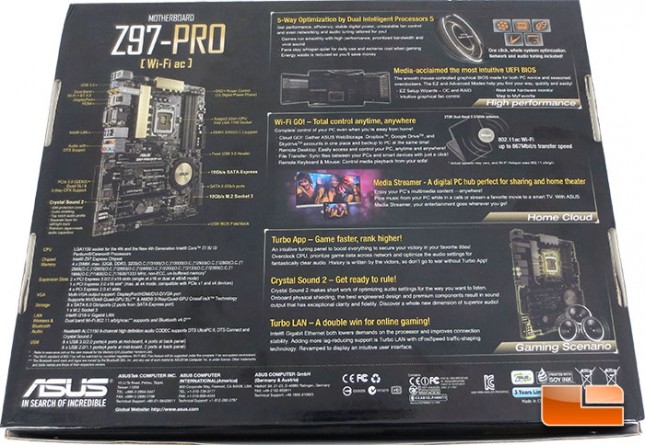 ASUS Z97 Pro Motherboard Retail Packaging