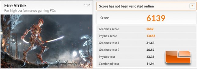 FutureMark Firestrike Overclocking Benchmark Results