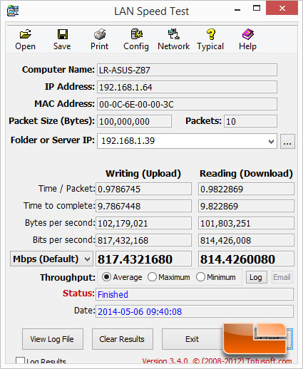 ASUS Z97-Pro Wi-Fi ac Network Performance