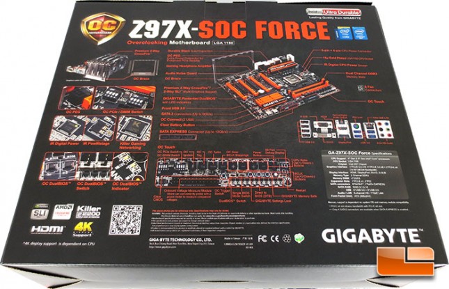 GIGABYTE Z97X-SOC Force Overclocking Motherboard Retail Packaging