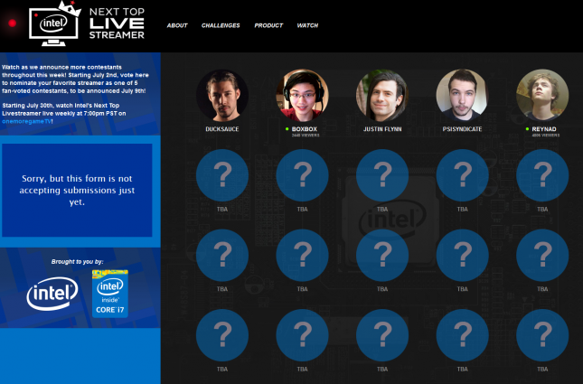 Intel Next Top Live Streamer