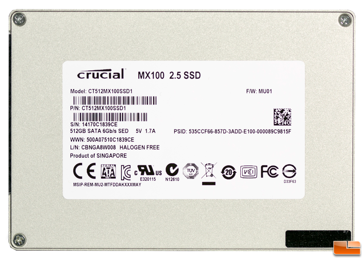 512GB Serial ATA Crucial MX100シリーズ