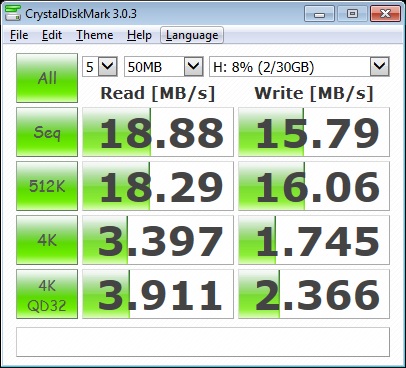 Kingston MobileLite Wireless G2 Testing - CrystalDiskMark