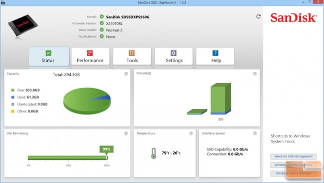 SanDisk Dashboard