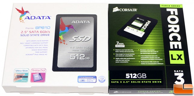 ADATA SP610 and Corsair Force LX SSDs