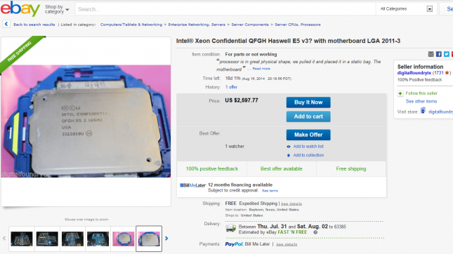 Intel QFGH haswell-e