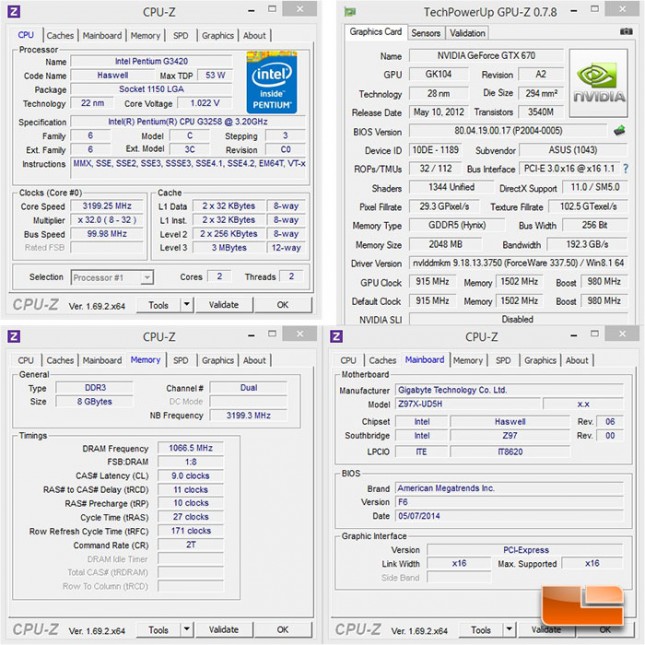 Intel Pentium G3258 System Settings