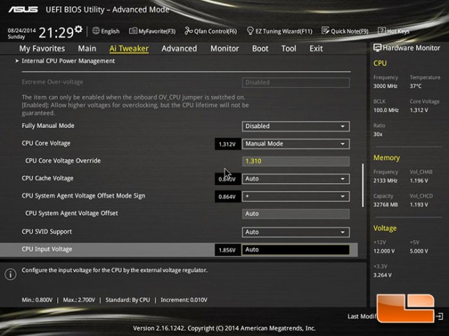 ASUS X99-Deluxe Overclocking Results