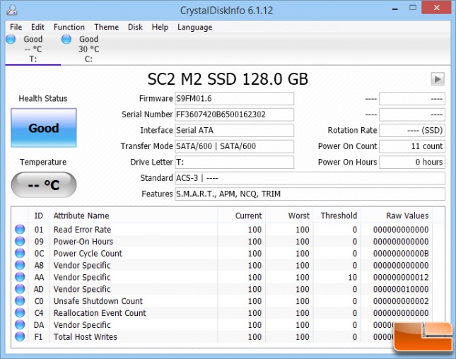 MyDigitalSSD Super Cache 2 CrystalDiskInfo