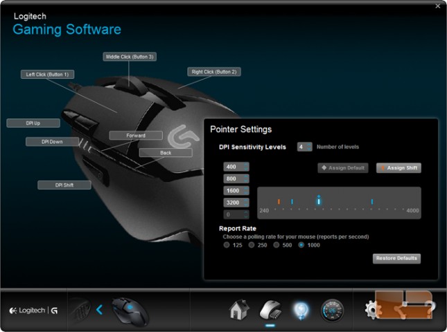 change logitech mouse settings