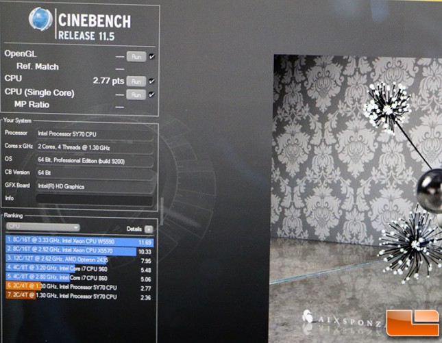 Intel Llama Mountain Cinebench