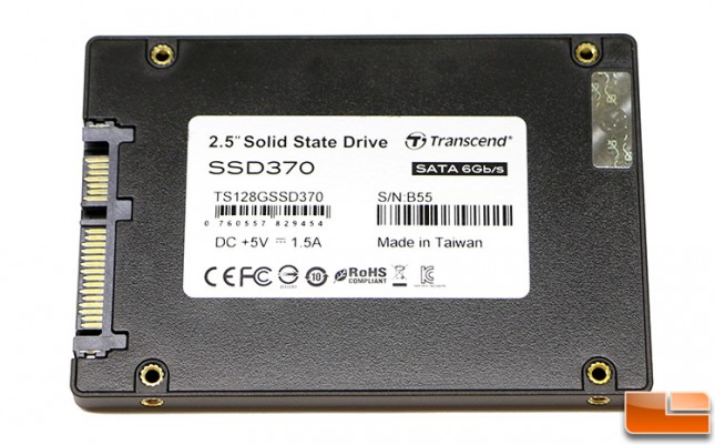 Transcend SSD370 128GB SSD Back