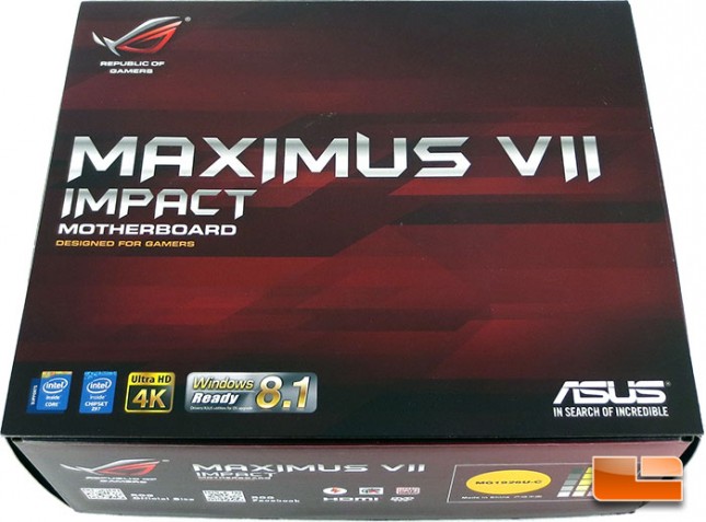 ASUS Maximus VII Impact Motherboard Retail Packaging