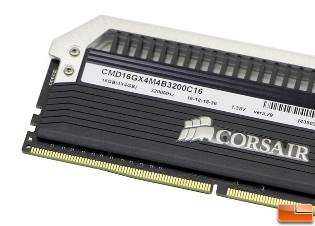 Corsair Dominator Platinum DDR4 3200MHz Memory Kit Label