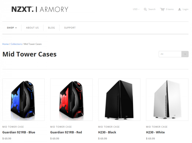 NZXT Armory Website