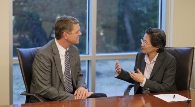 AMD CEO Rory Read with new CEO Lisa Su