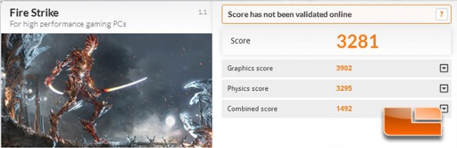 Futuremark 3DMark Firestrike Benchmark Results