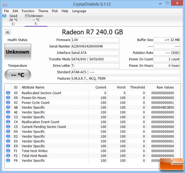 AMD Radeon R7 CrystalDisk Info