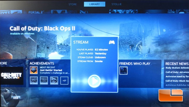 SteamOS In Home Streaming Call of Duty Black Ops II