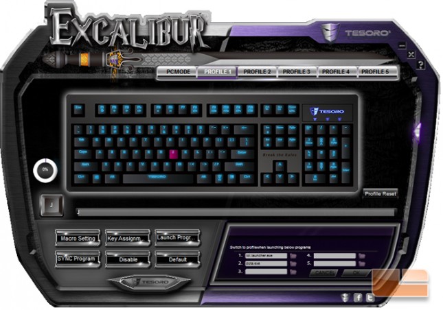 Tesoro Excalibur Software