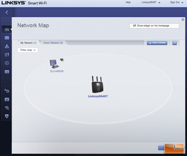 Linksys EA9200 GUI