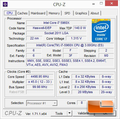 ASUS X99-A Intel X99 Motherboard Manual Overclocking CPUz