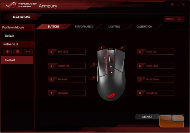 ASUS ROG Gladius Armoury Software