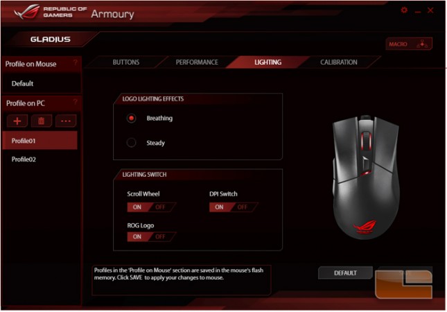 ASUS ROG Gladius Armoury Software