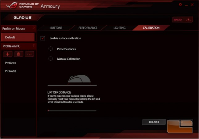 ASUS ROG Gladius Armoury Software