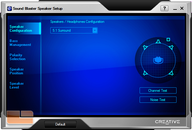 Sound Blaster Speaker Setup