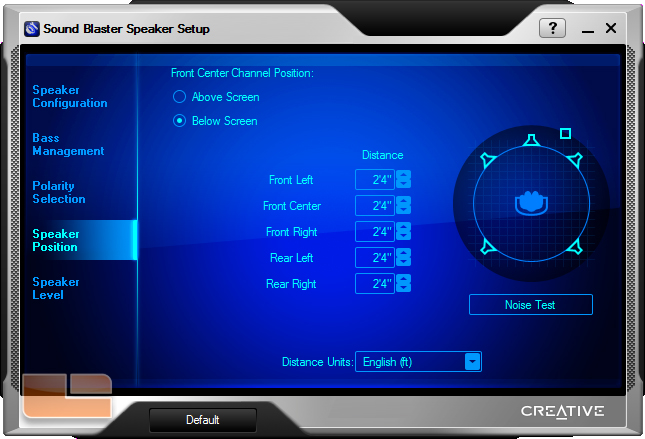 Sound Blaster Speaker Setup