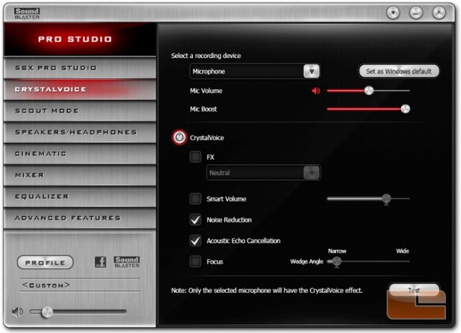 Sound Blaster Z-Series Control Panel