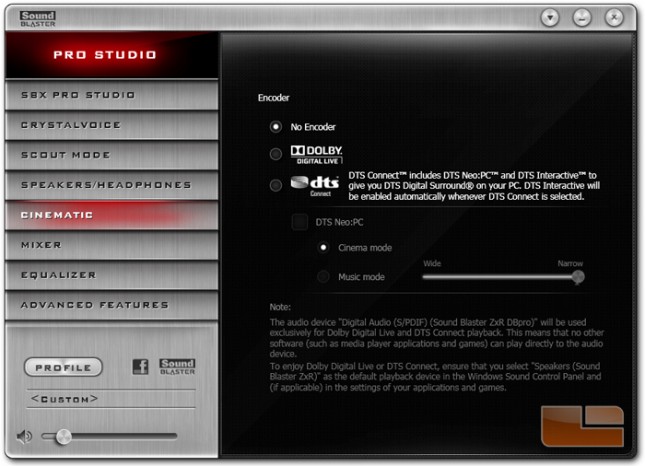 Sound Blaster Z-Series Control Panel