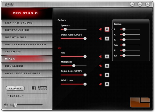 Sound Blaster Z-Series Control Panel