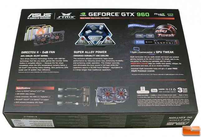 ASUS GeForce GTX 960 Retail Box Back