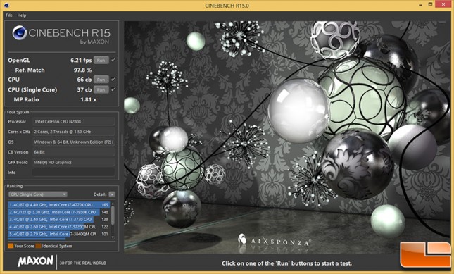 cinebench ECS LIVA X