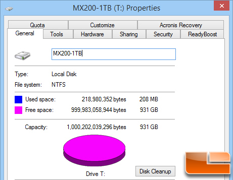 Crucial MX200 Properties