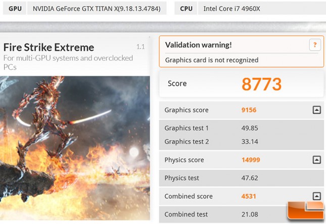 GeForce GTX Titan X 3DMark Max OC