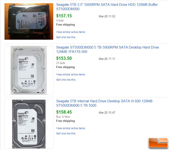 eBay Seagate 5TB