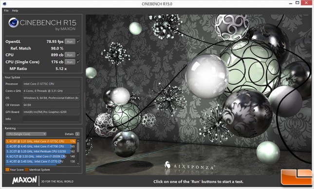 Core i7-5775C 4300MHz Cinebench