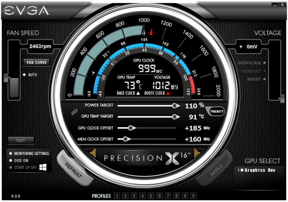 evga precision x how to overclock osd