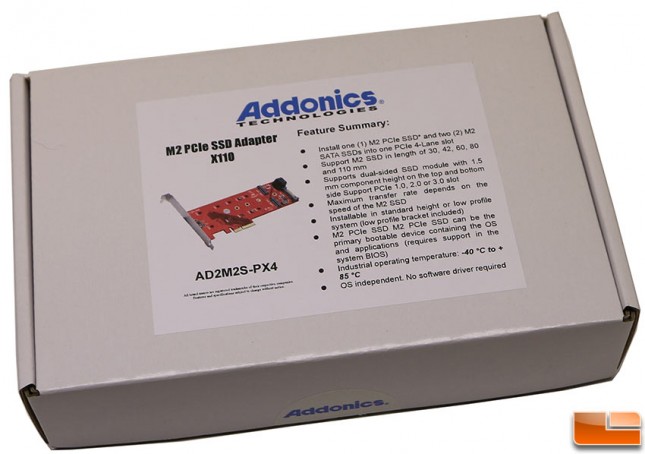 Addonics M2 PCIe SSD Adapter X110