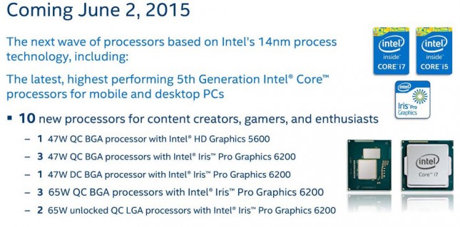 Intel broadwell processors