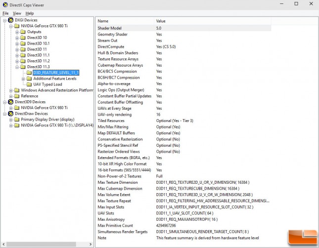 gtx 980ti DX caps viewer